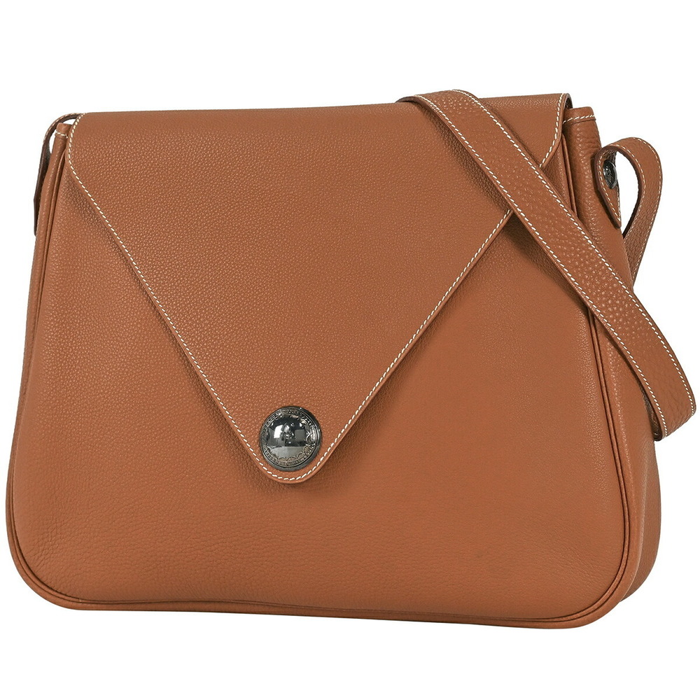 HERMES Christine Messenger Bag Shoulder Togo Gold F